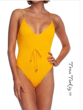 NWT Trina Turk Deep Plunge One Piece Swimsuit Sz 10
